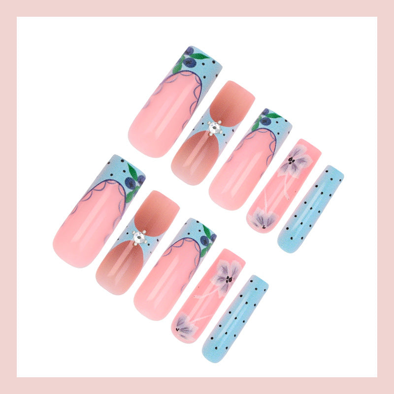 Artificial nail set with floral designs Kalsten