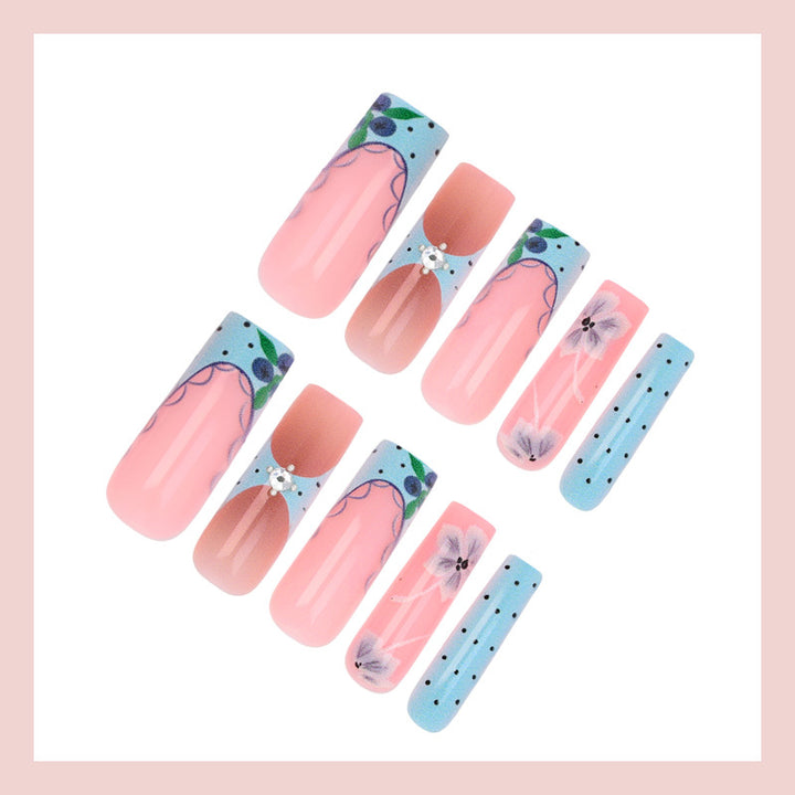 Artificial nail set with floral designs Kalsten
