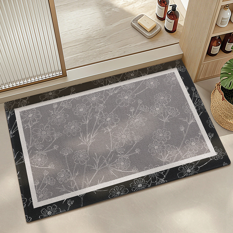 Elegant Floral Print Bath Mat Kalsten
