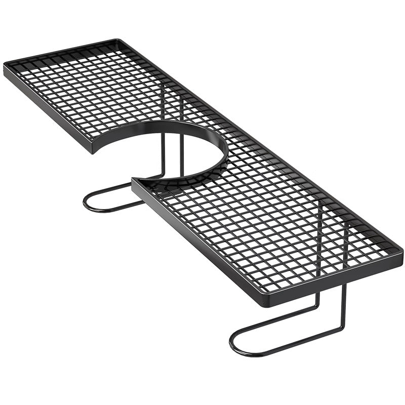 Over-Sink Countertop Vanity Shelf Organizer with Lattice Trays and U-Frame Support