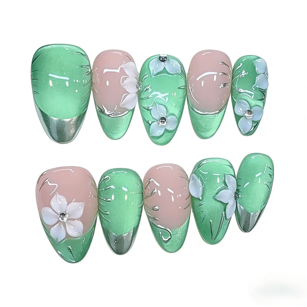 Floral Acrylic Nail Set Kalsten