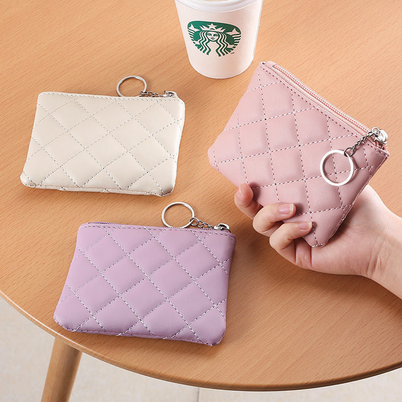 Quilted Leather Zip Pouch
