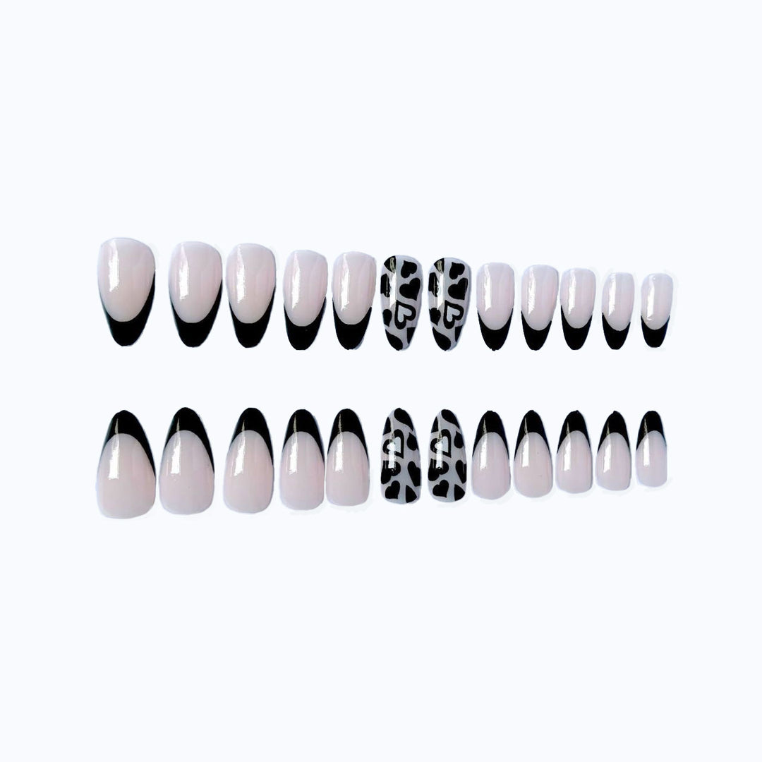 Elegant Pointed French Tip Nail Art Set