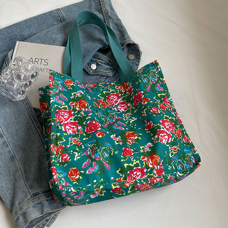 Floral Print Shopping Tote