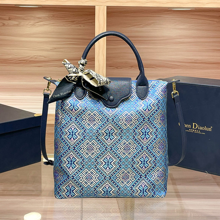 Elegant Patterned Handheld Tote Bag