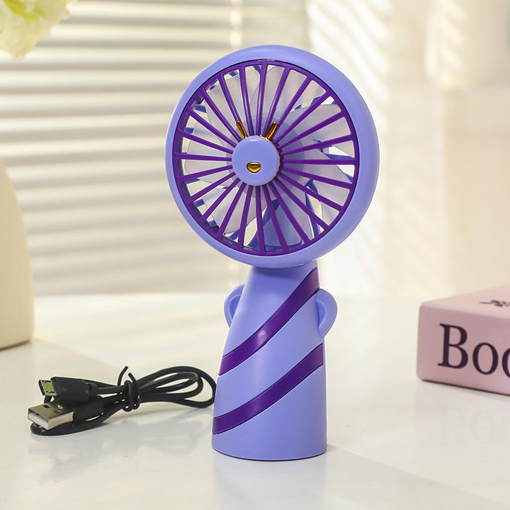 Women's Portable Handheld Fan with Ergonomic Grip and Cute Animal Design Kalsten