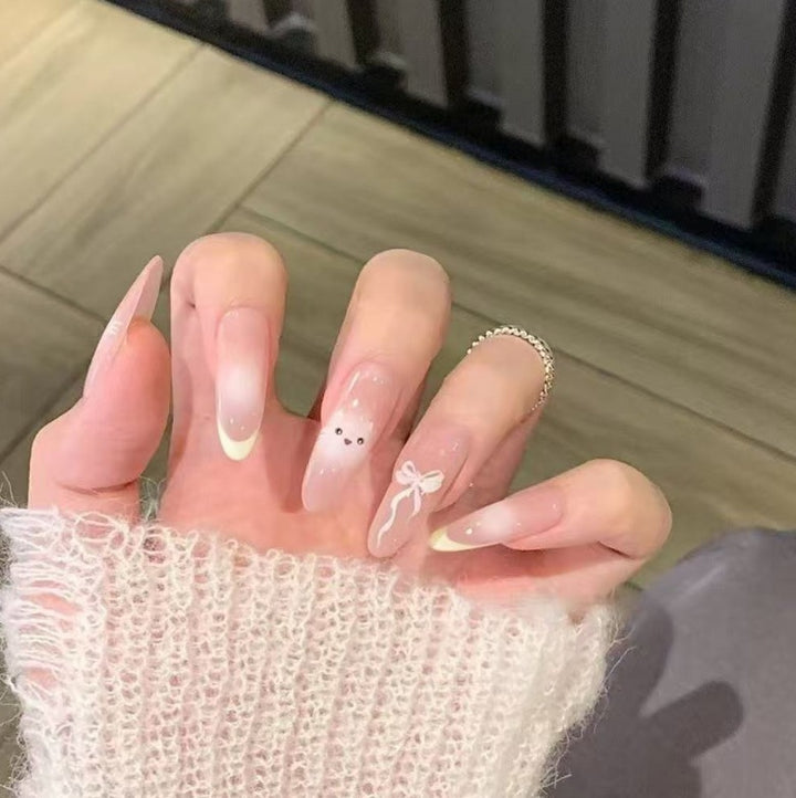 Decorative Glitter French Tip Nail Enhancements Kalsten