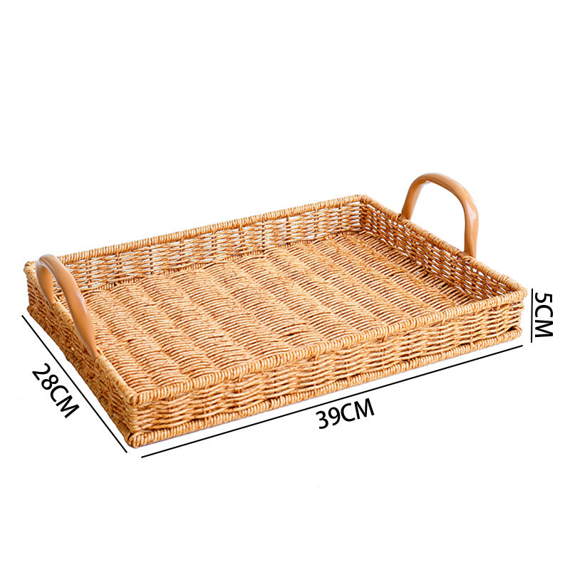 Rustic Woven Food Serving Tray Kalsten