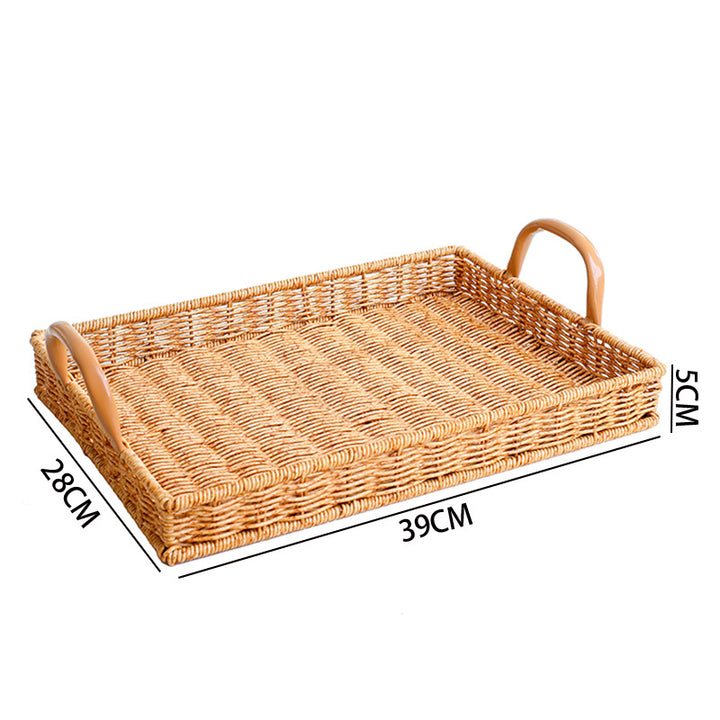 Rustic Woven Food Serving Tray Kalsten