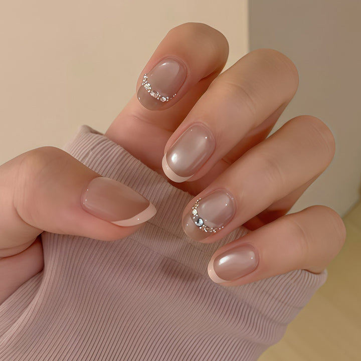 Rhinestone-Accented Press-On Nail Set Kalsten