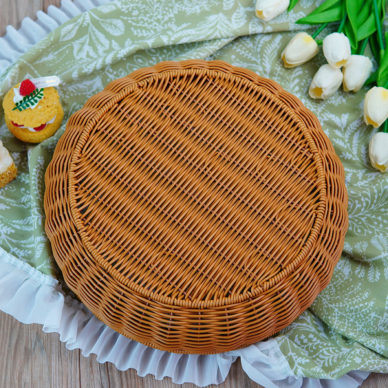 Women's round basket made of braided material Kalsten