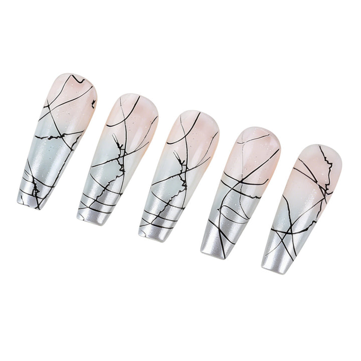 Designer Artificial Nails with Modern Line Style Kalsten