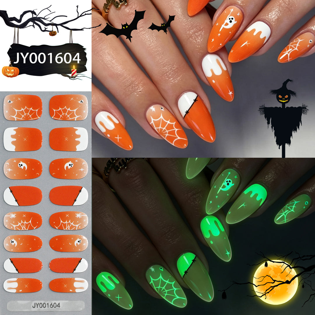 Halloween-Themed Glow-in-the-Dark Nail Wraps
