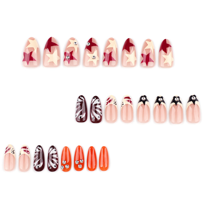 Artistic acrylic nails with creative 3D decorations Kalsten