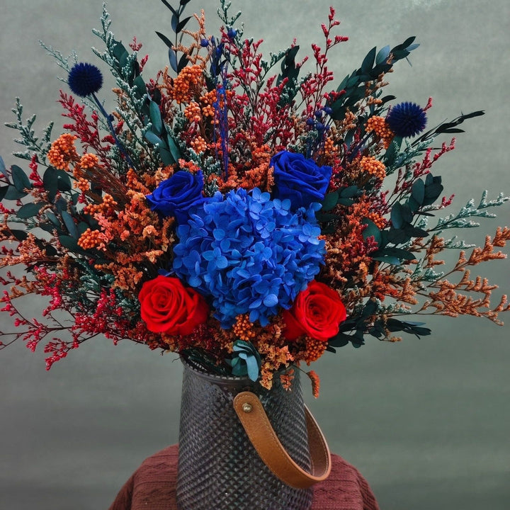 Vibrant Artificial Floral Bouquet with Decorative Accents