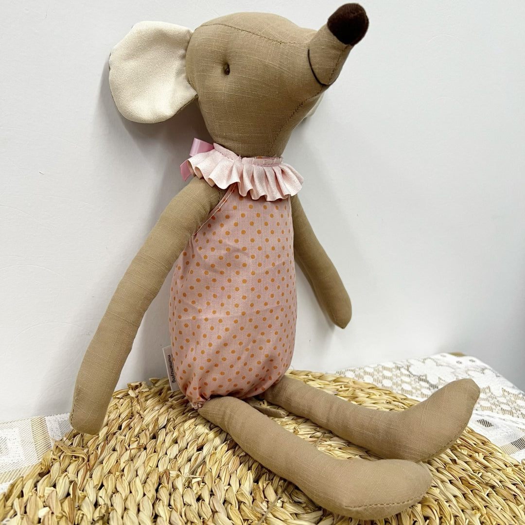 Handmade Organic Cotton Bunny Plush Dolls with Removable Outfits
