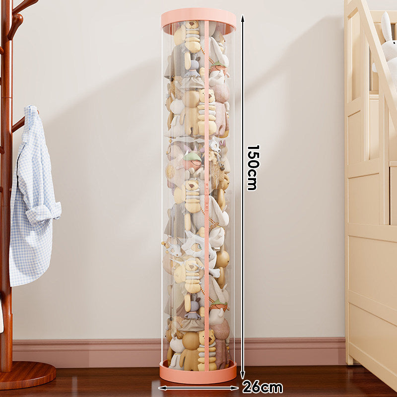 Vertical Transparent Plush Toy Storage Cylinder Organizer