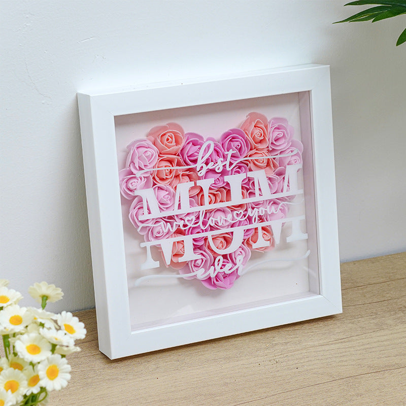 Square Shadow Box Display Frame With Removable Deep Well And Glass Cover