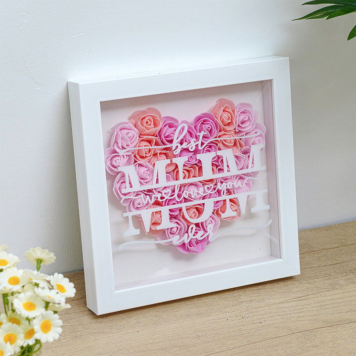 Square Shadow Box Display Frame With Removable Deep Well And Glass Cover