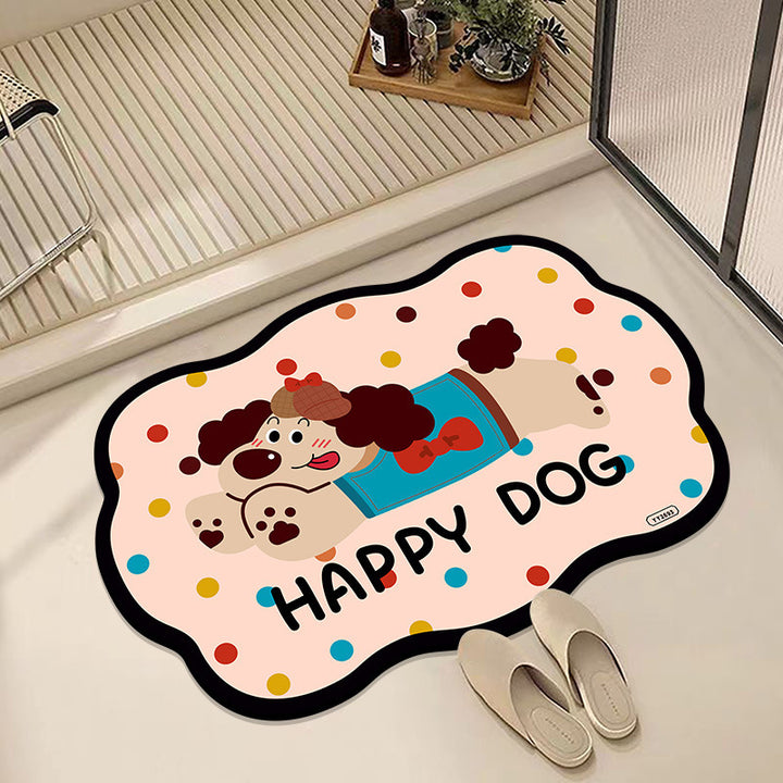 Cartoon-Inspired Plush Bath Mat for Bathroom