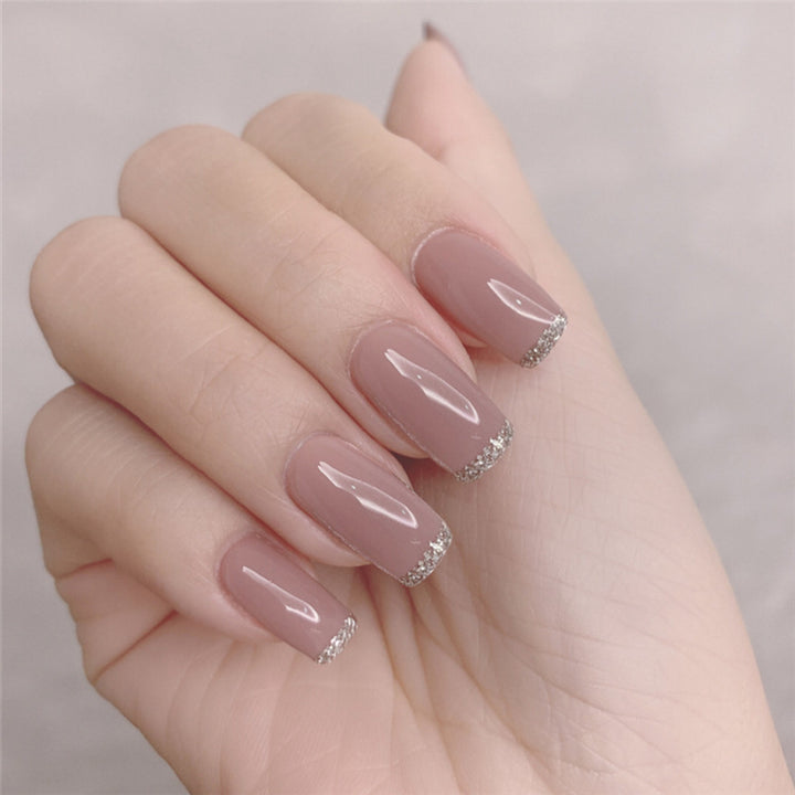 Glitter French Tip Press-On Nails Kalsten