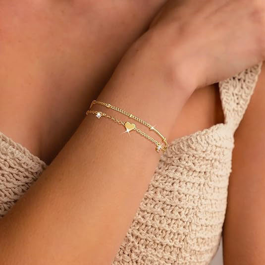Elegant Heart Charm Chain Bracelet Kalsten