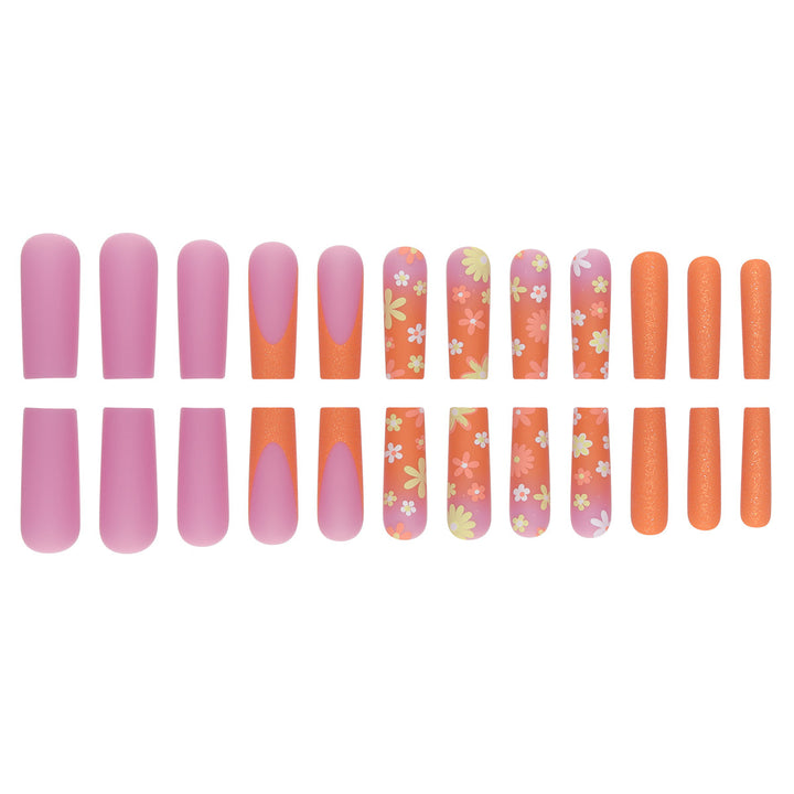Decorative Floral Glittery Press-On Nails Kalsten