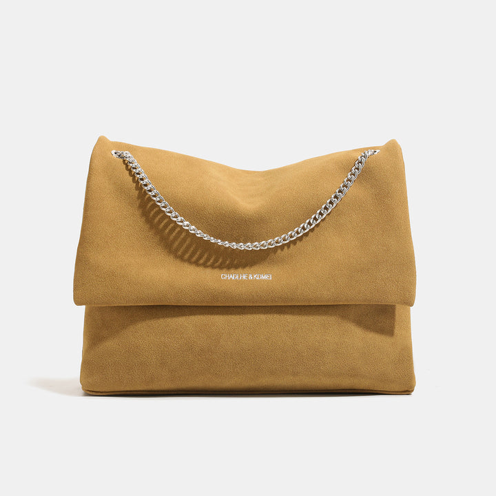 Chic Slouchy Shoulder Bag with Chain Detailing