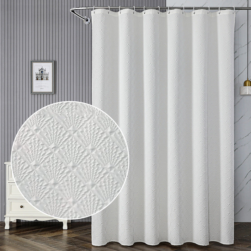 Textured Leaf Motif Shower Curtain Kalsten