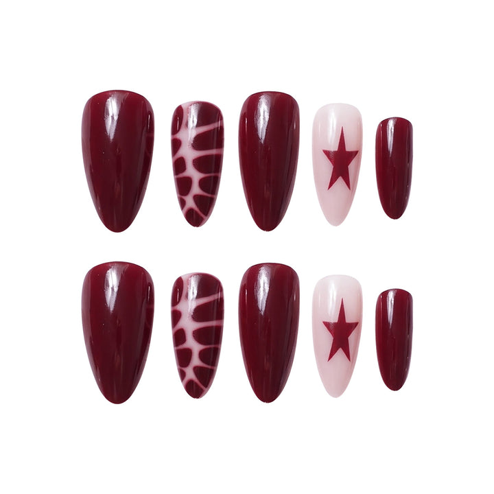 Artistic Stiletto Press-On Nail Design