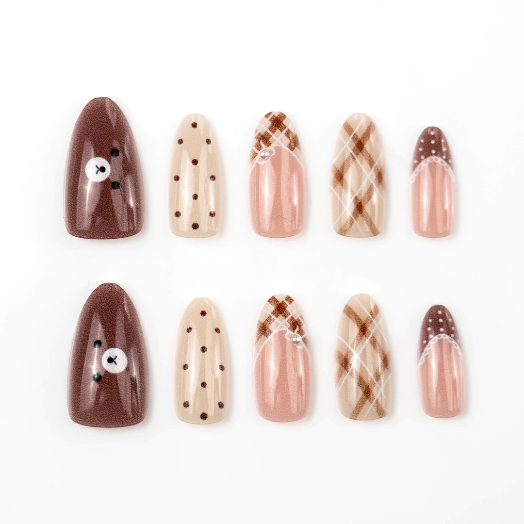Artistic Press-On Nail Art Set with Decorative Patterns Kalsten