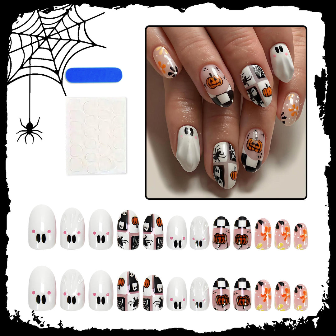 Artificial nail set with seasonal Halloween motifs Kalsten