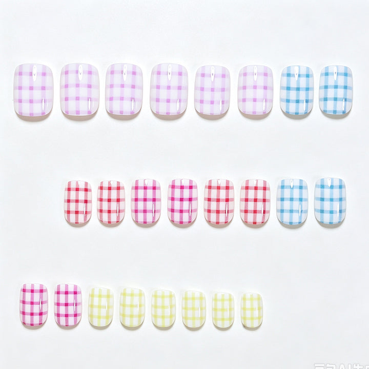 Gingham Pattern Nail Art Wraps Kalsten