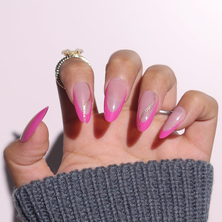 Artistic Stiletto Press-On Nails with Glitter Accent Kalsten