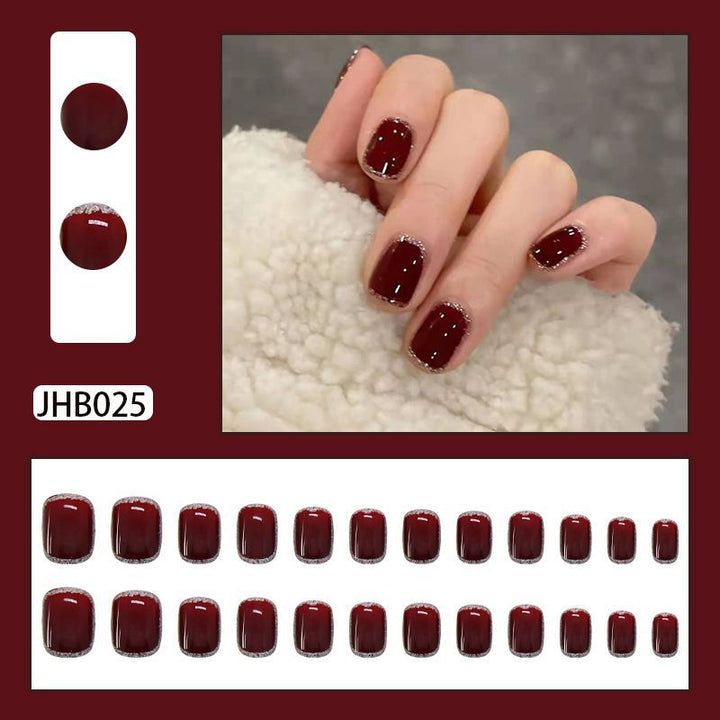 Deluxe Rhinestone-Edged Press-On Nail Set Kalsten