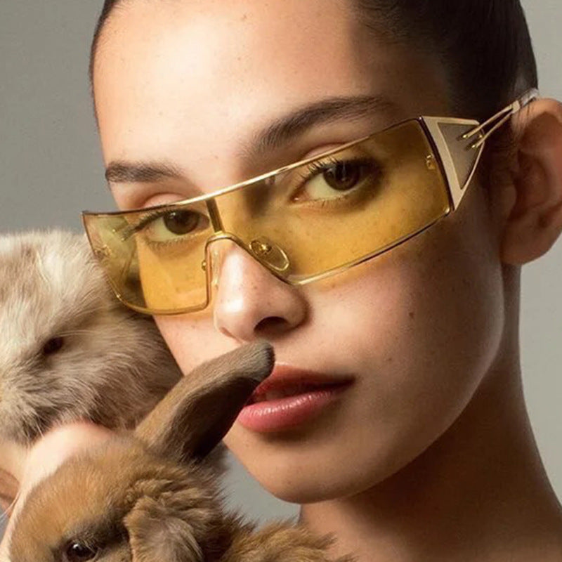 Women geometric sunglasses with futuristic design and durable frame Kalsten