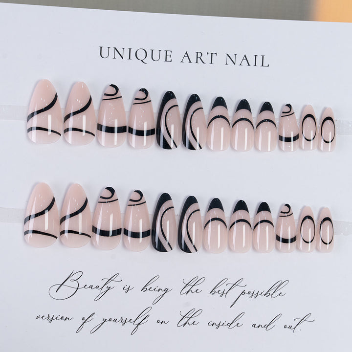 Artistic Long-Stiletto Press-On Nails