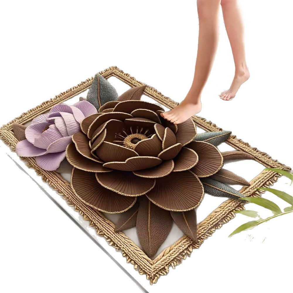 Decorative Floral Bath Mat Kalsten
