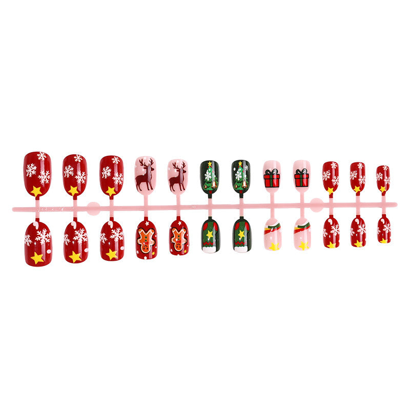 Festive Holiday Themed Press-On Nail Art Set Kalsten