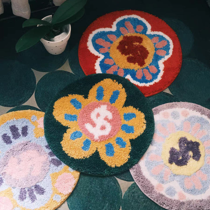 Colorful Floral-Themed Plush Area Rug Kalsten