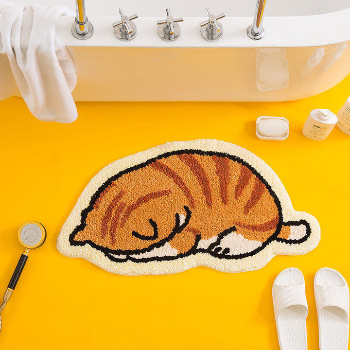 Cartoon Cat-Shaped Bath Mat Kalsten