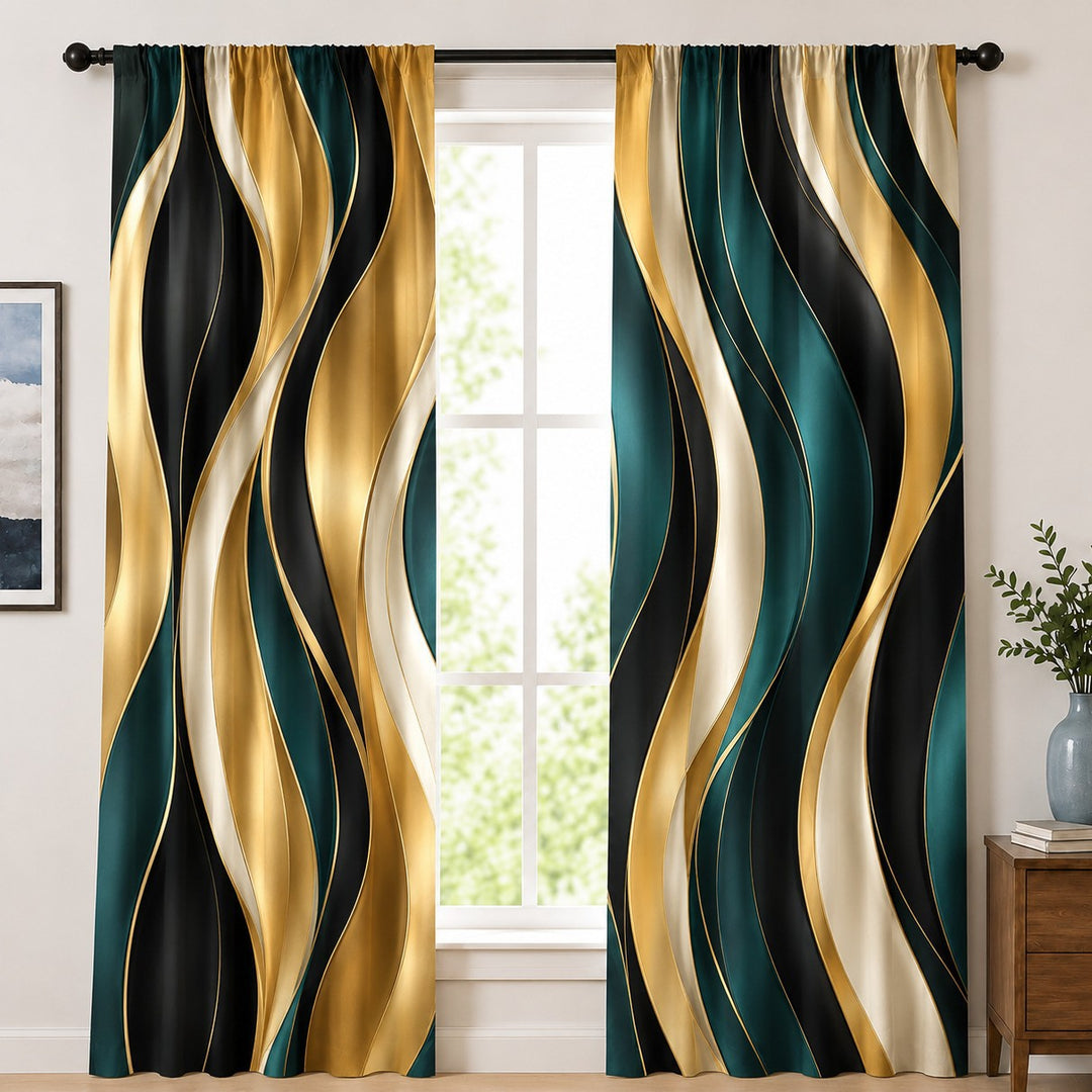 Abstract Patterned Window Curtains