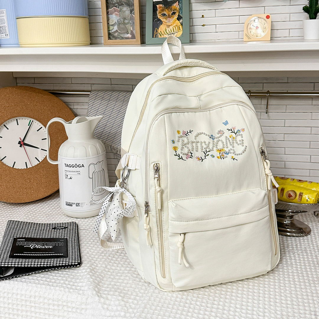 Embroidered Multi-Pocket Backpack Kalsten