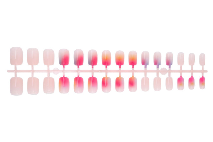 Artificial nail set with elegant gradient and glittering accents Kalsten