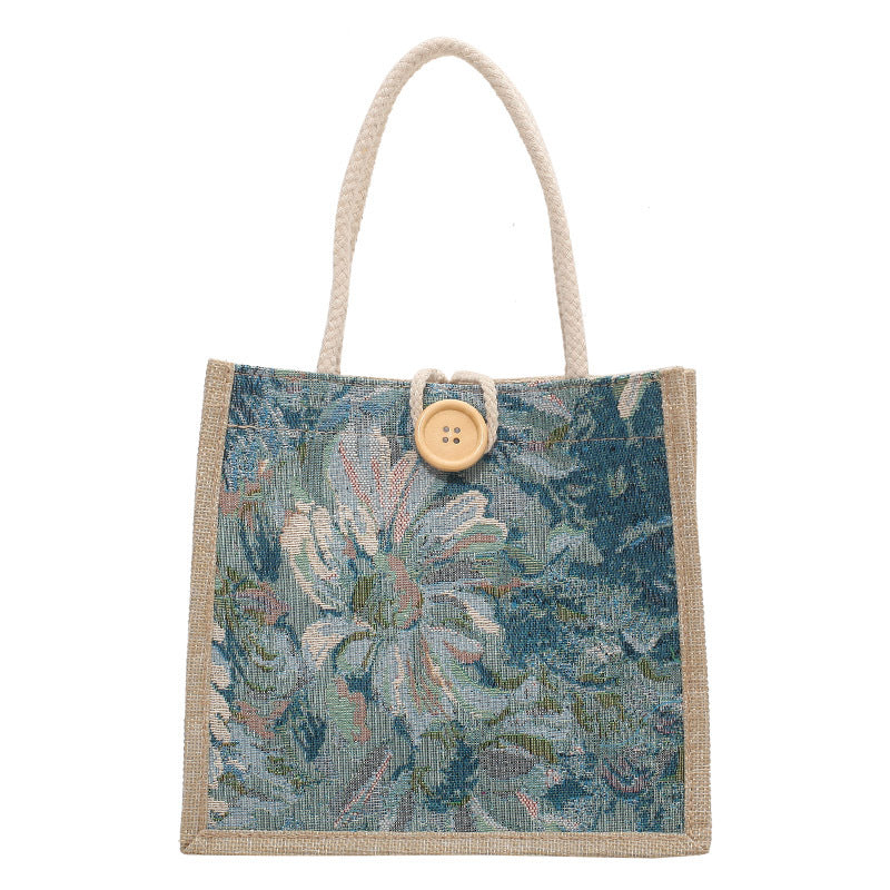 Floral Embroidered Artisan Tote