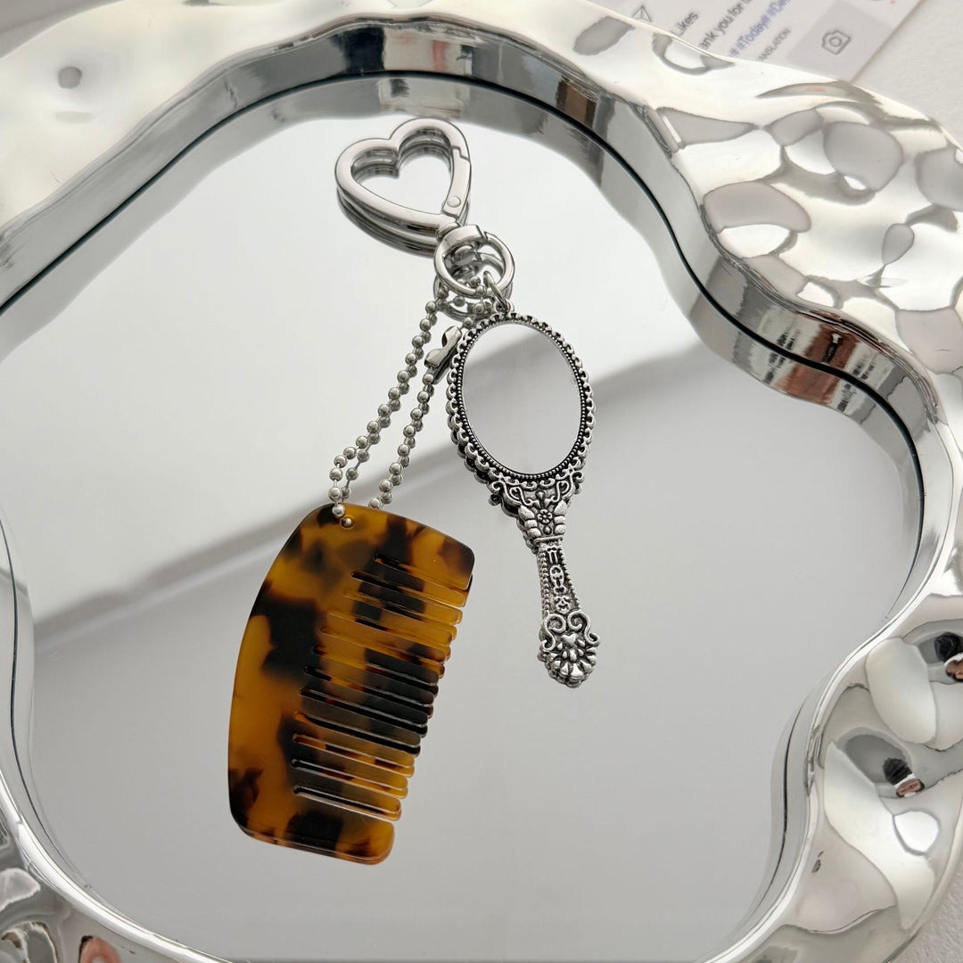 Charming Compact Mirror and Comb Keychain Kalsten
