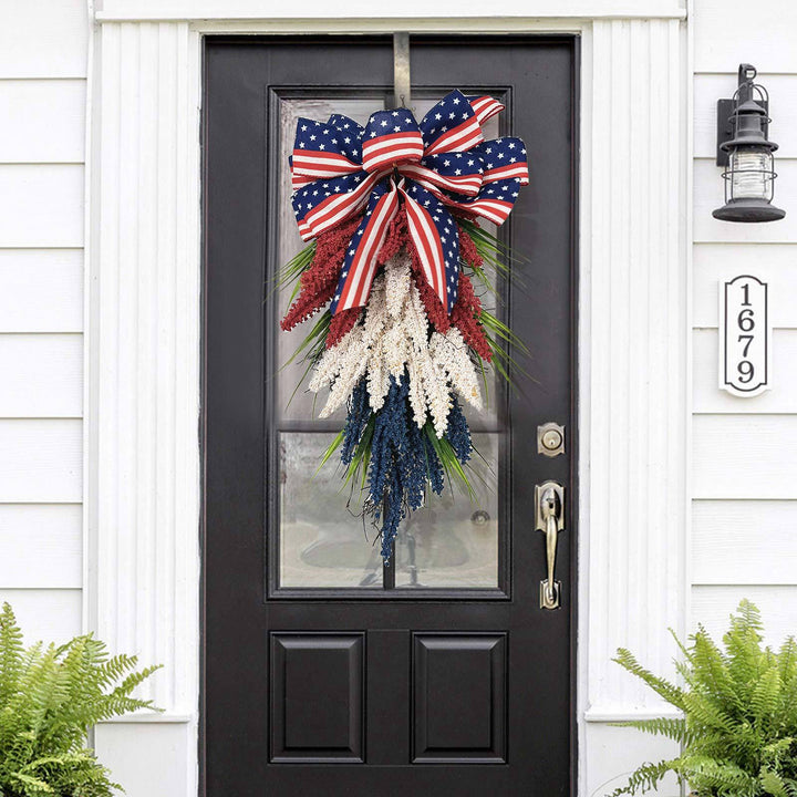 Unisex hanging door decor swag with bow and artificial berry branches Kalsten