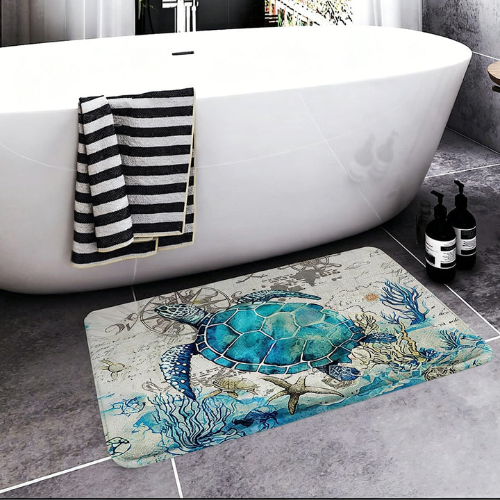 Nautical-Themed Decorative Bath Mat