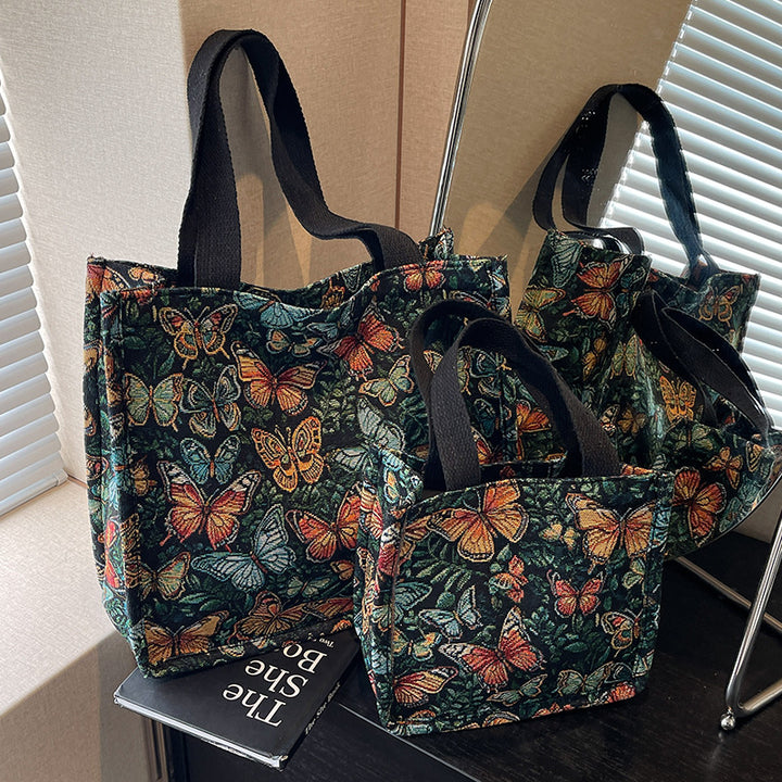 Floral Patterned Fabric Tote Bag