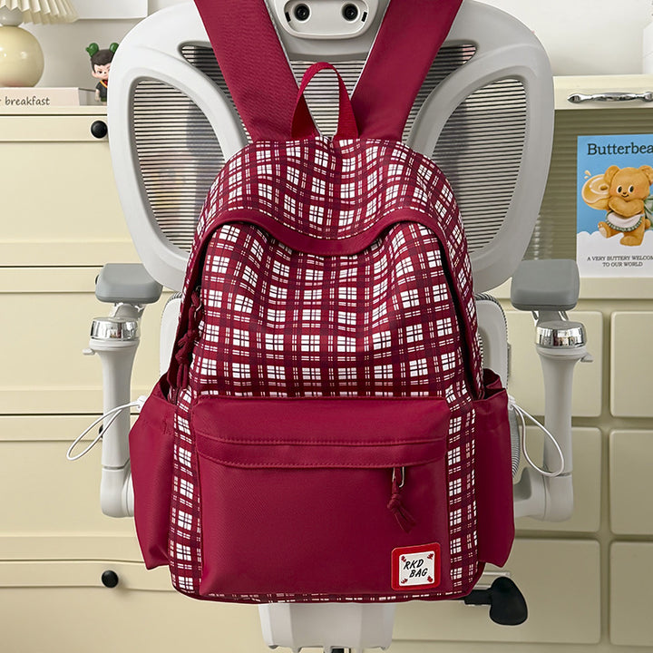 Checked Patterned Backpack Kalsten